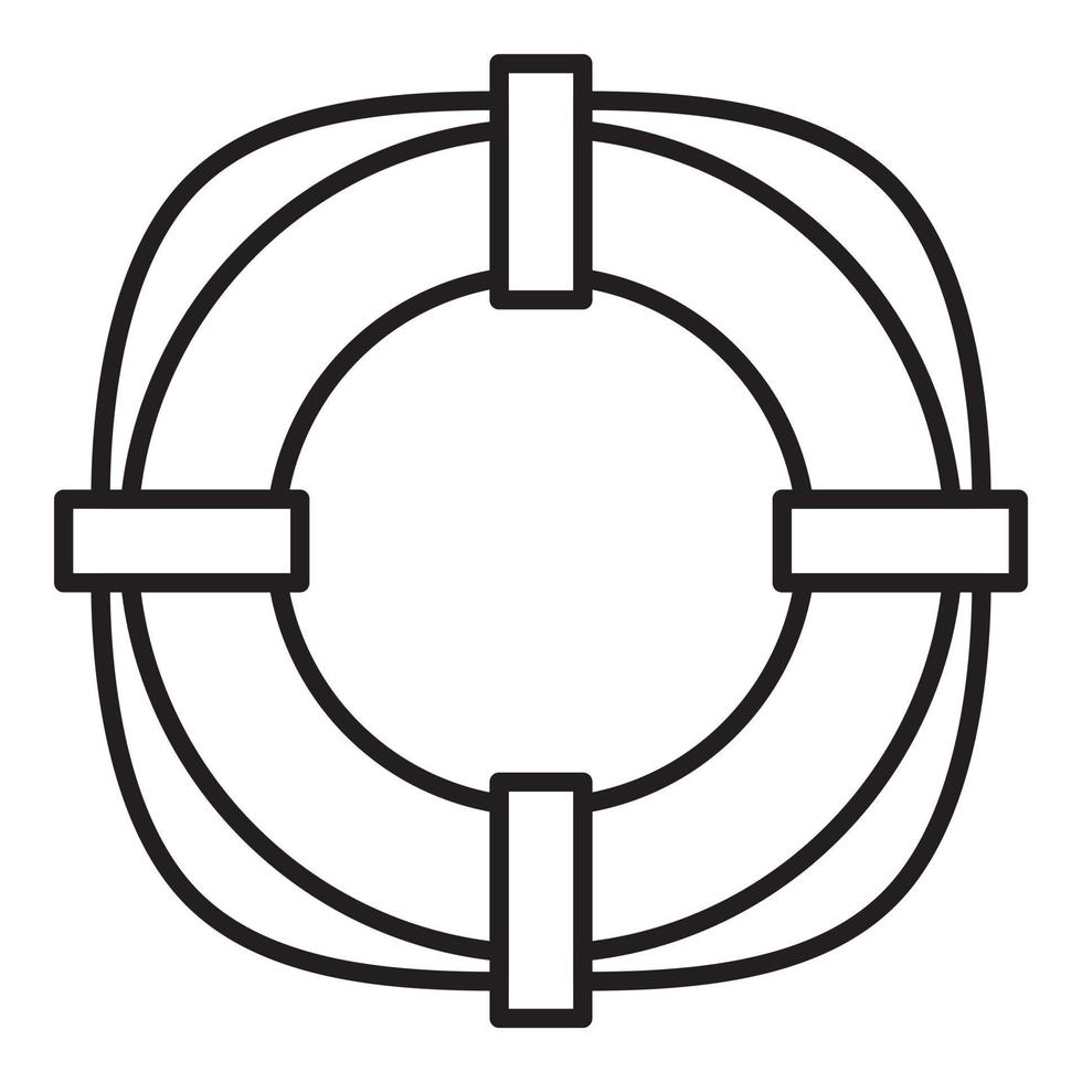 Lifebuoy icon, outline style vector