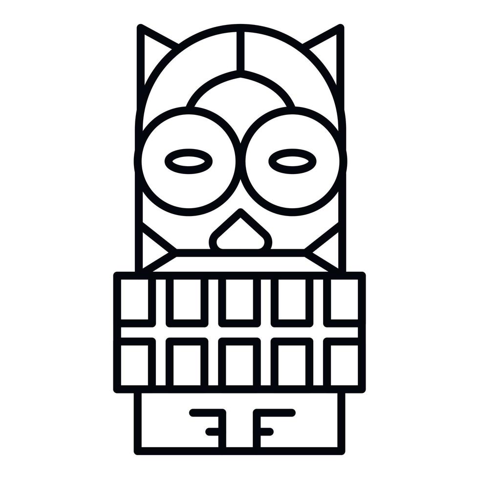 Maya wood idol icon, outline style vector