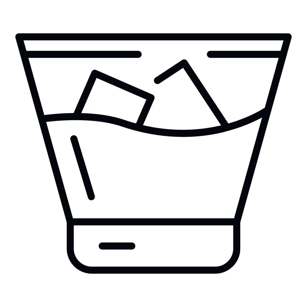 Cold whiskey glass icon, outline style vector