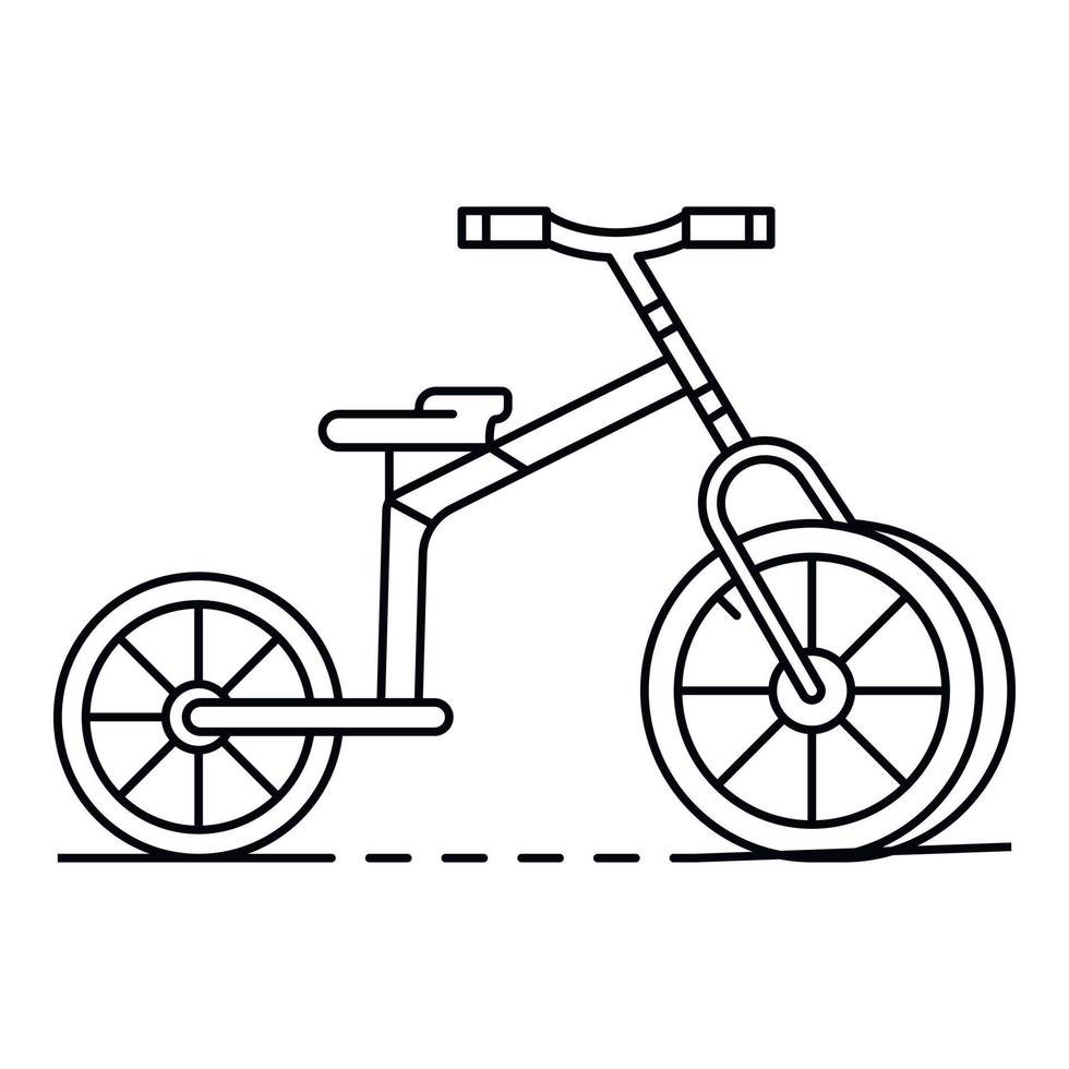 icono de triciclo, estilo de esquema vector