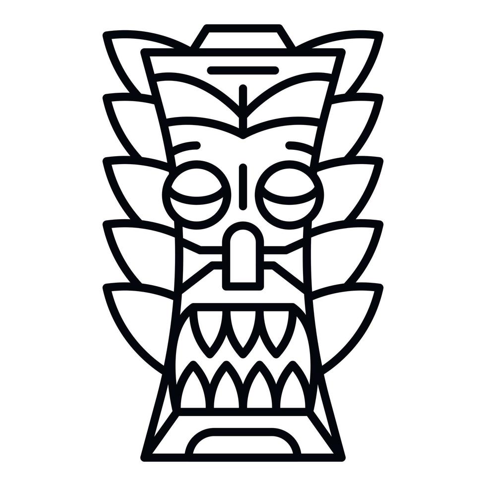 icono de ídolo tribal, estilo de esquema vector