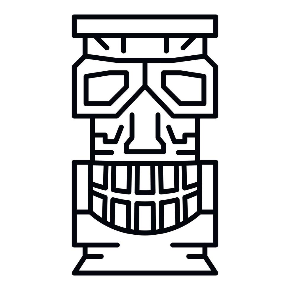 icono de ídolo tribal de sonrisa, estilo de esquema vector