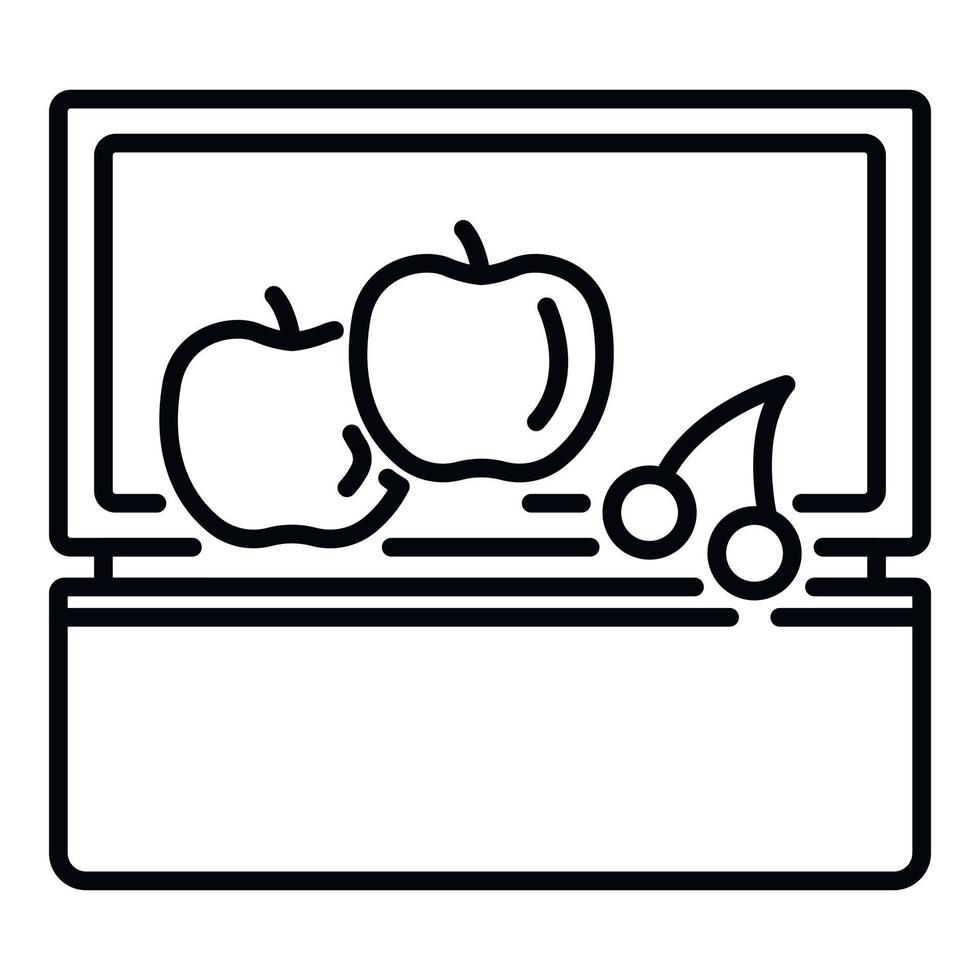 Fruit lunchbox icon, outline style vector