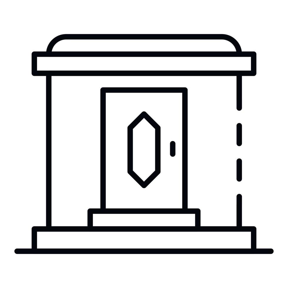 icono de la tienda de la calle del libro, estilo de contorno vector