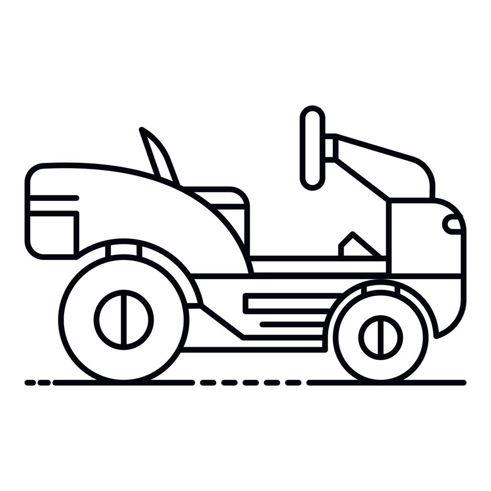 Lawn mower tractor icon, outline style vector