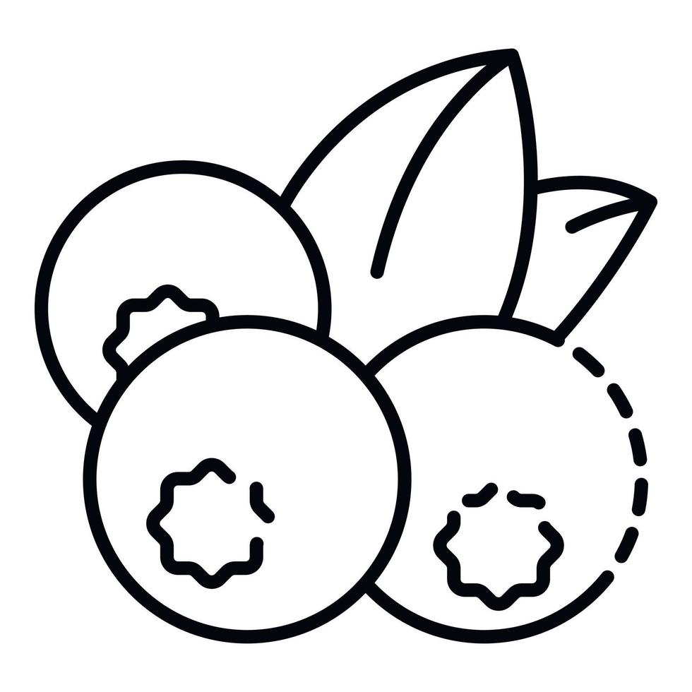 Fresh blueberry icon, outline style vector