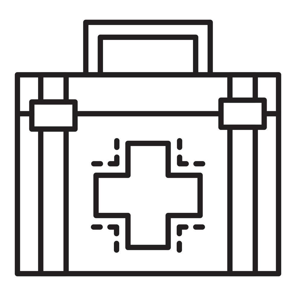 First aid kit box icon, outline style vector