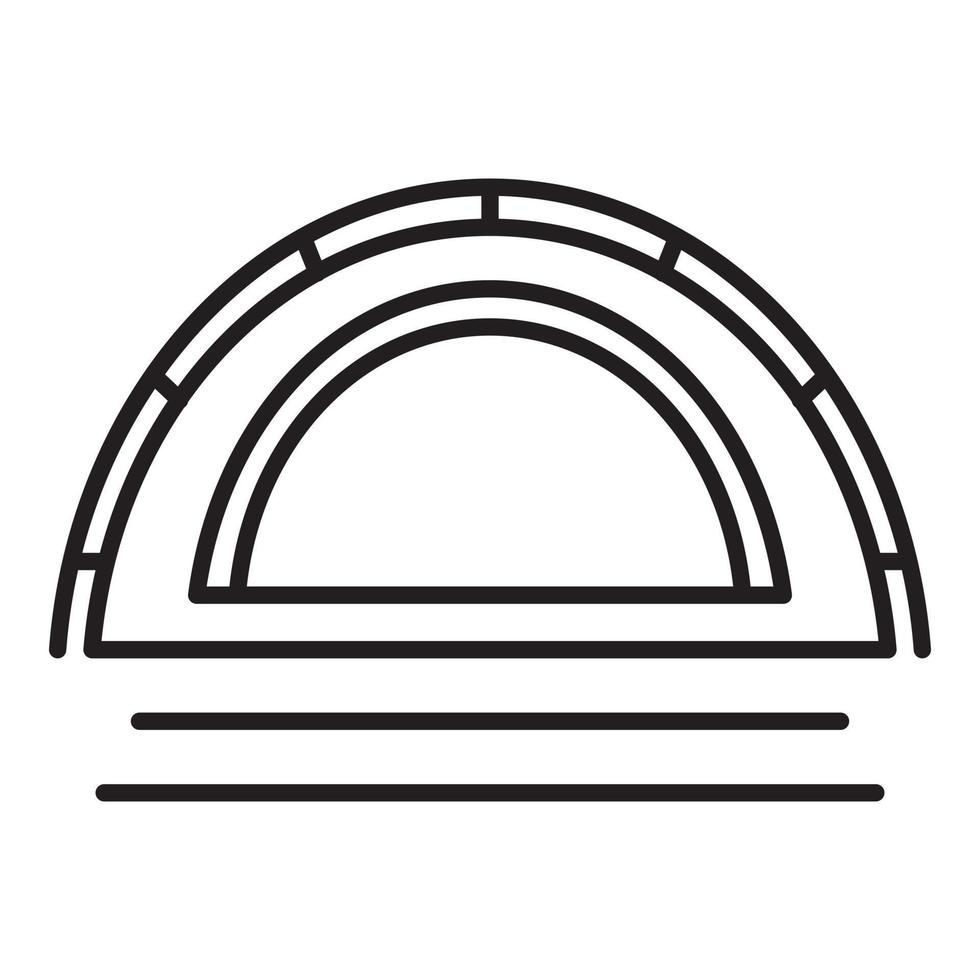 Camp tent icon, outline style vector