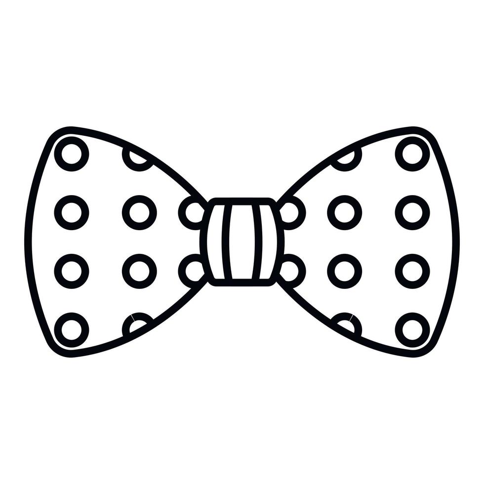 Big dot bow tie icon, outline style vector