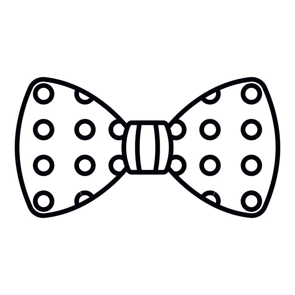 Big dot bow tie icon, outline style vector