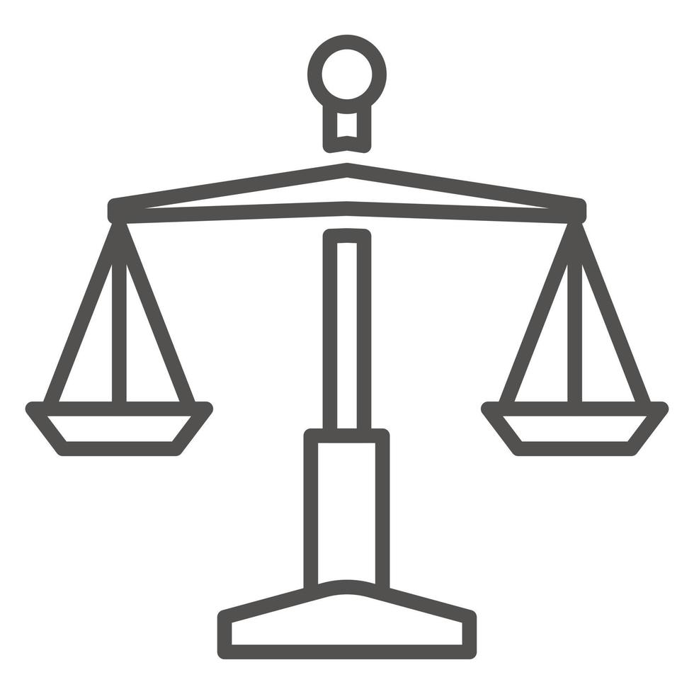 icono de equilibrio del juez, estilo de esquema vector