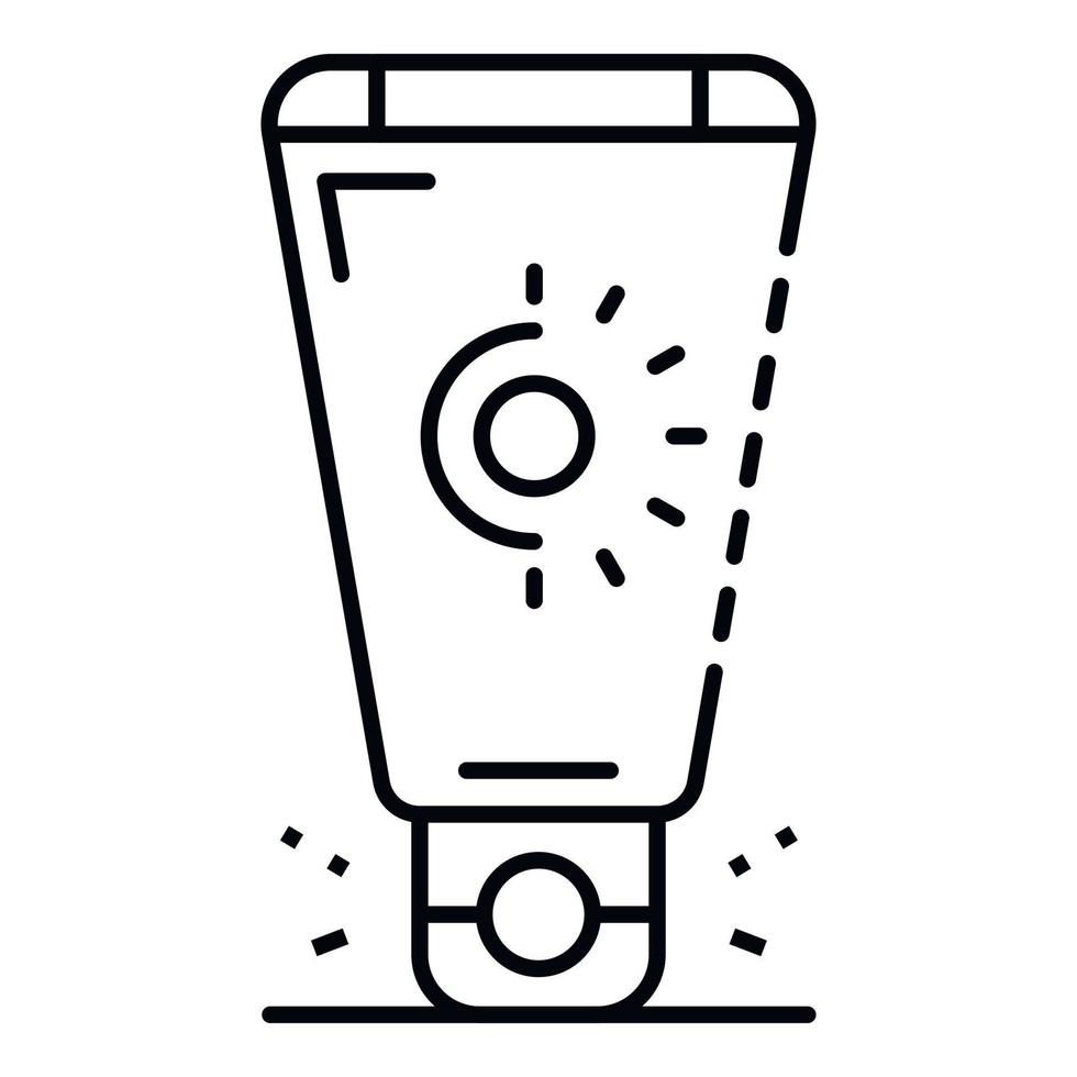 Sunscreen cream icon, outline style vector