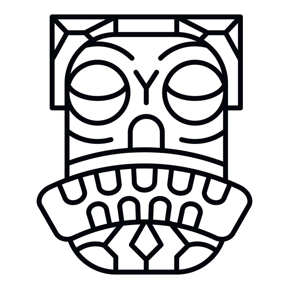 Tribal face icon, outline style vector