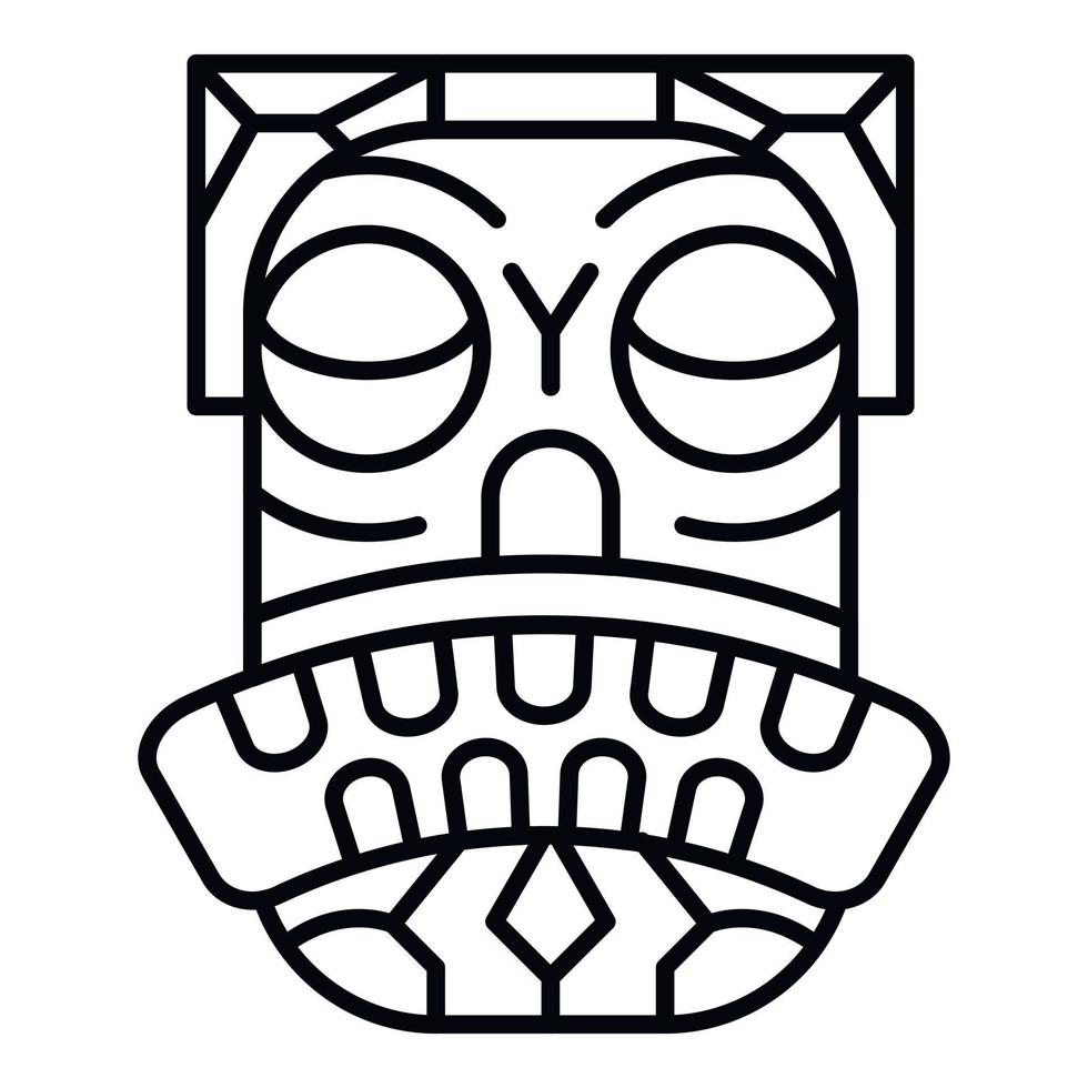 icono de cara tribal, estilo de contorno vector