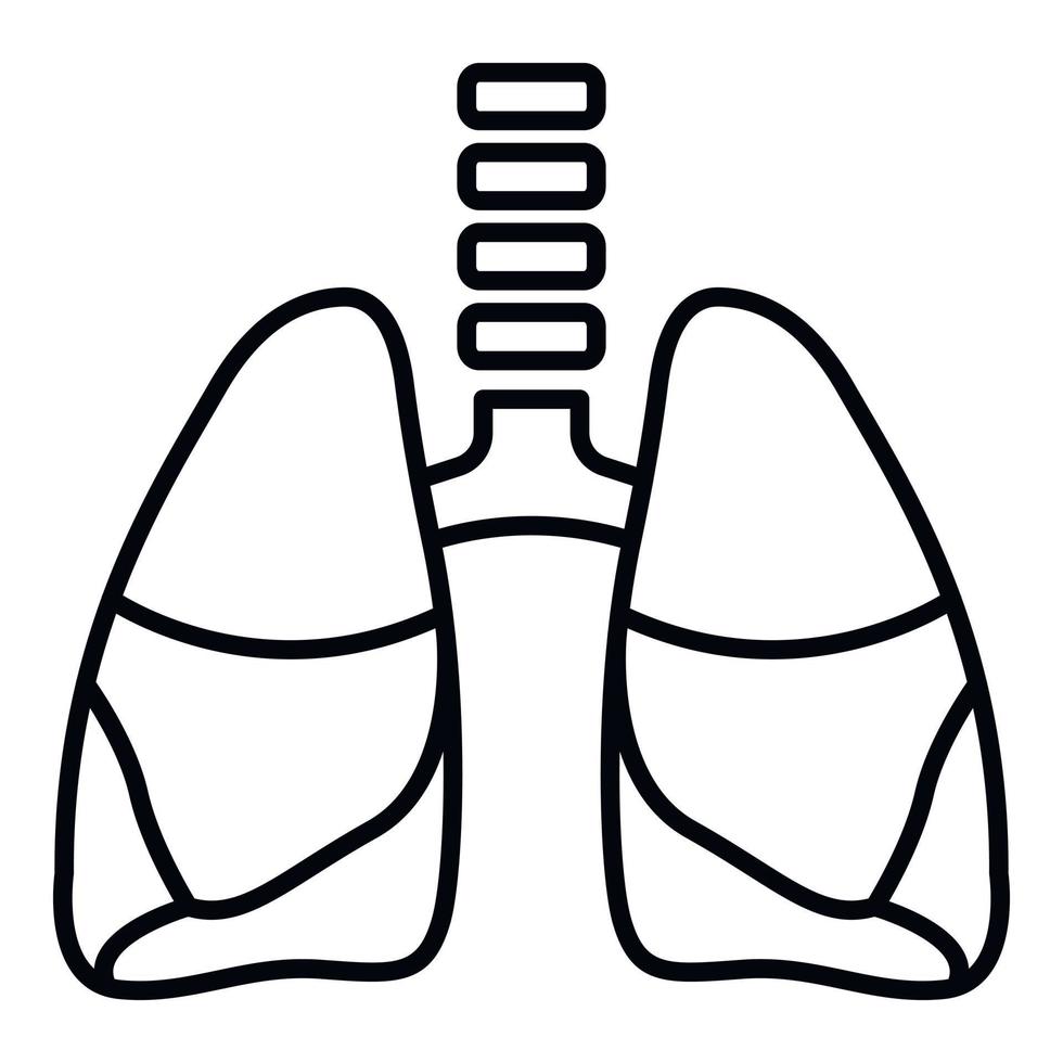 Human lungs icon, outline style vector