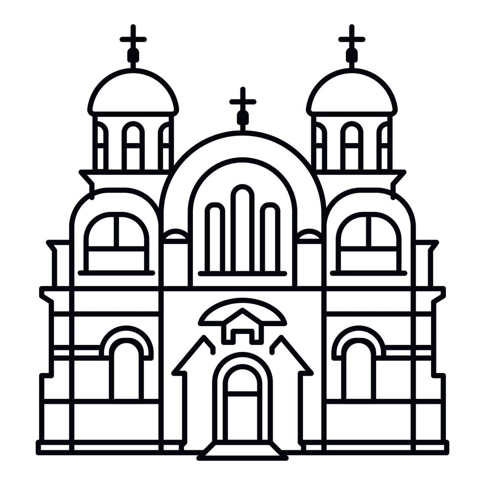 Christian temple icon, outline style vector
