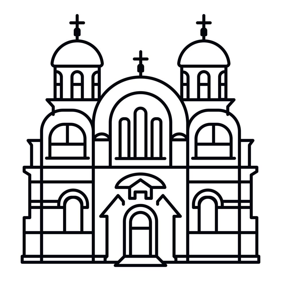 Christian temple icon, outline style vector