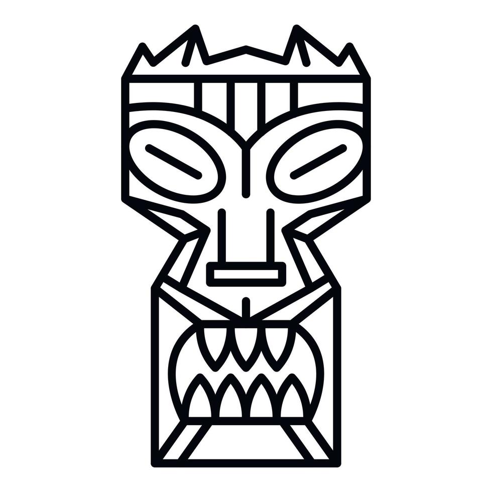 icono de ídolo africano, estilo de esquema vector