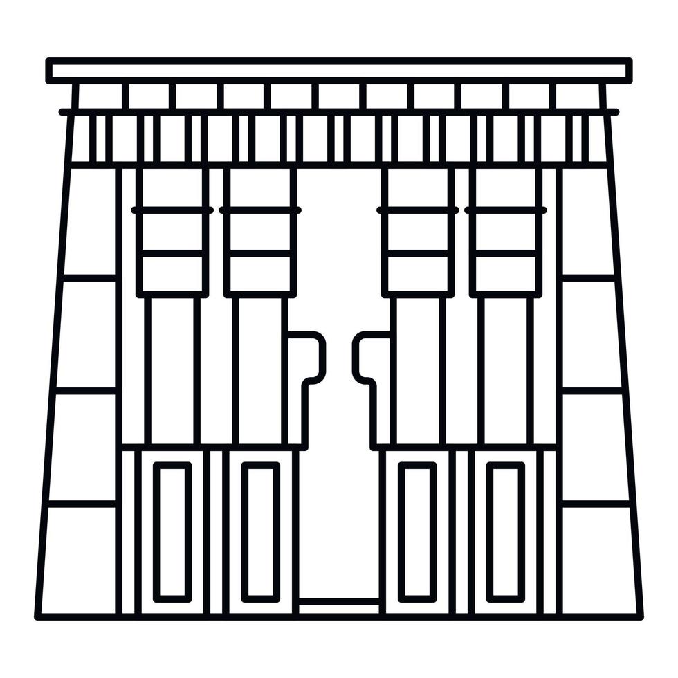 icono del templo de egipto, estilo de esquema vector