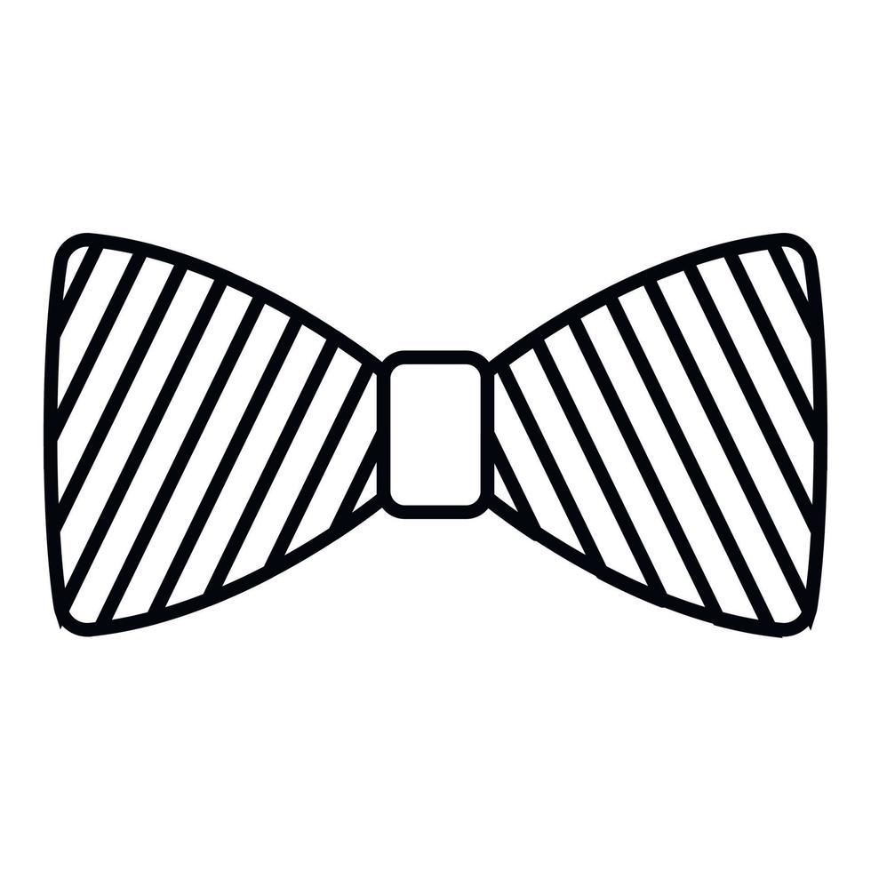 Striped bow tie icon, outline style vector