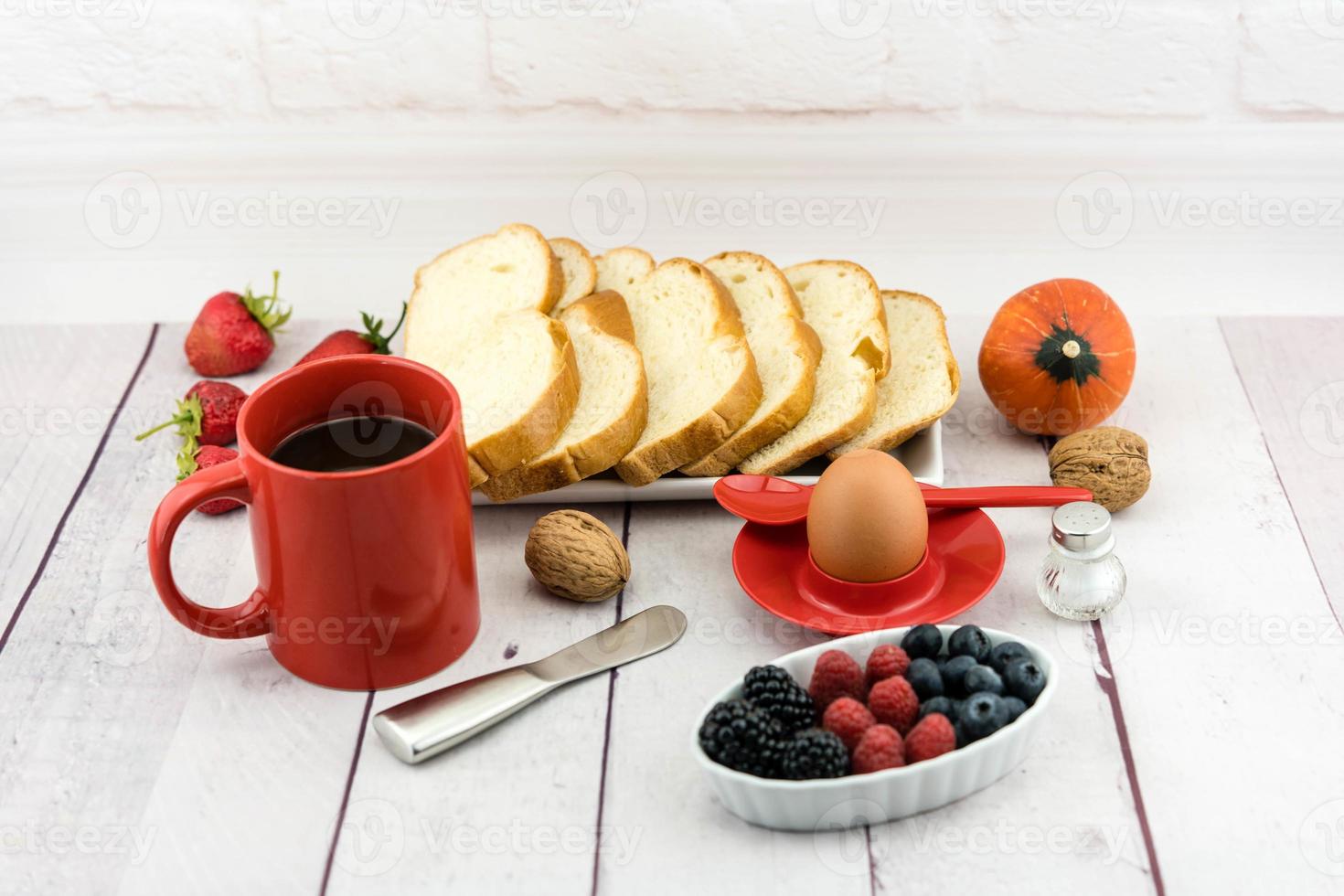 Breakfast with bread egg and coffee 15180065 Stock Photo at Vecteezy