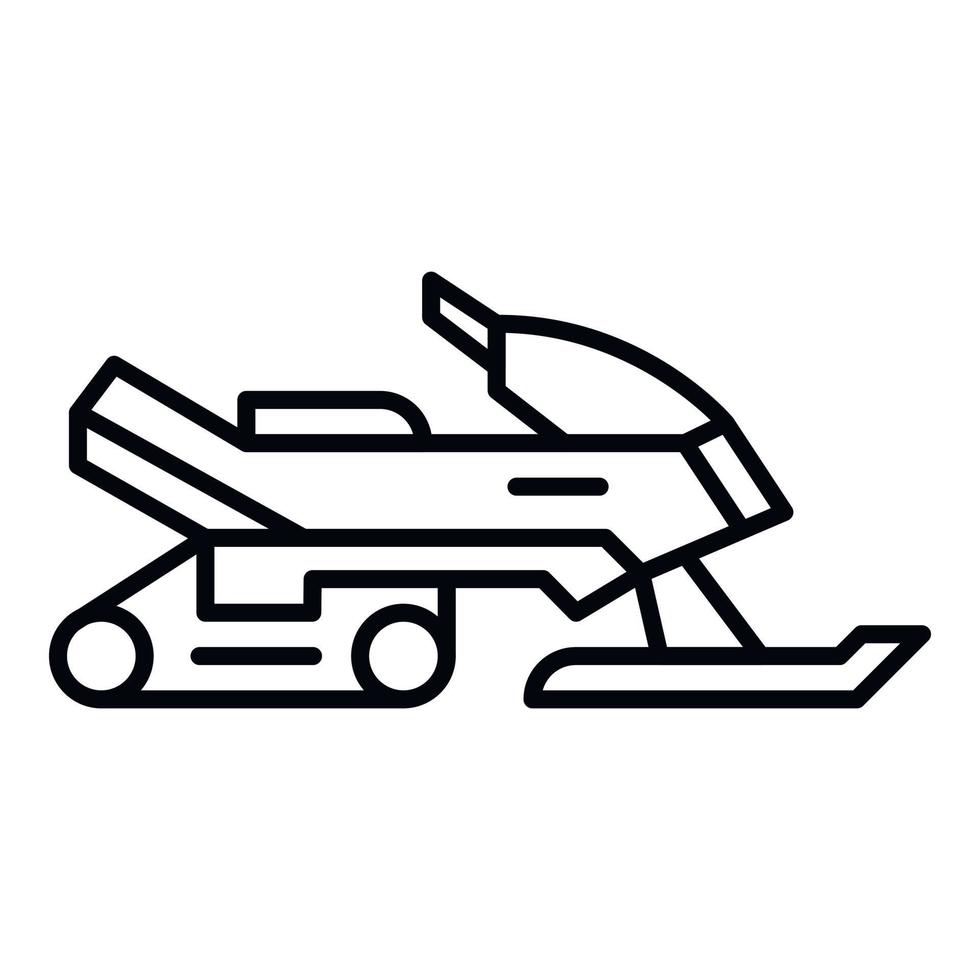 Snowmobile icon, outline style vector