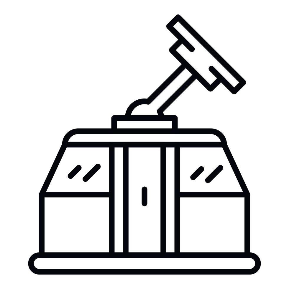 Cable car icon, outline style vector