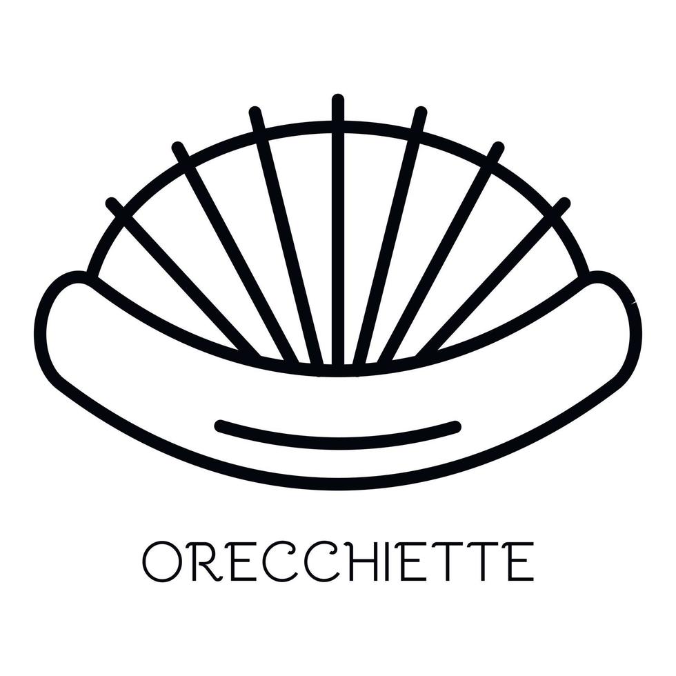 Orecchiette pasta icon, outline style vector