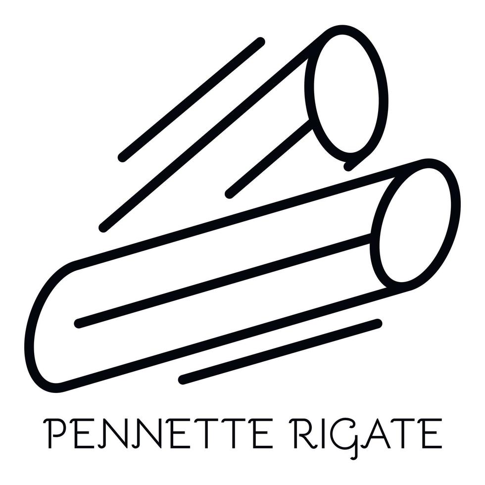 icono de pennette rigate, estilo de contorno vector