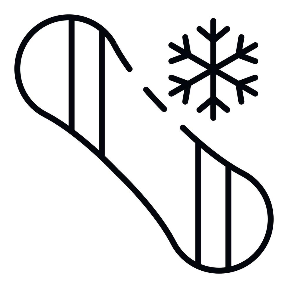 Snowboarding icon, outline style vector