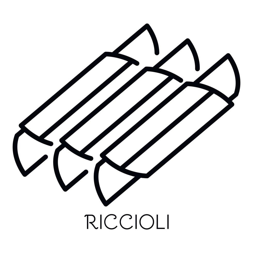 icono de pasta riccioli, estilo de contorno vector