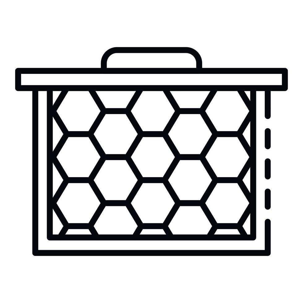 Honeycomb frame icon, outline style vector