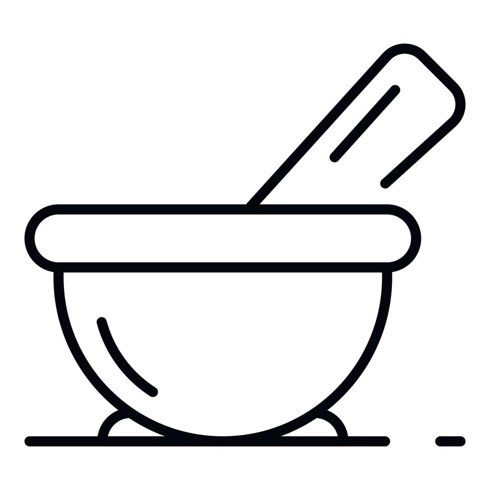 Aloe vera bowl icon, outline style vector