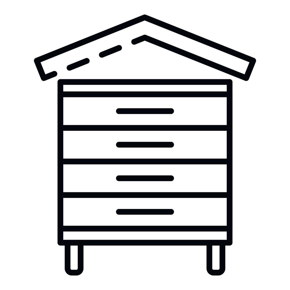 Wood bee hive icon, outline style vector