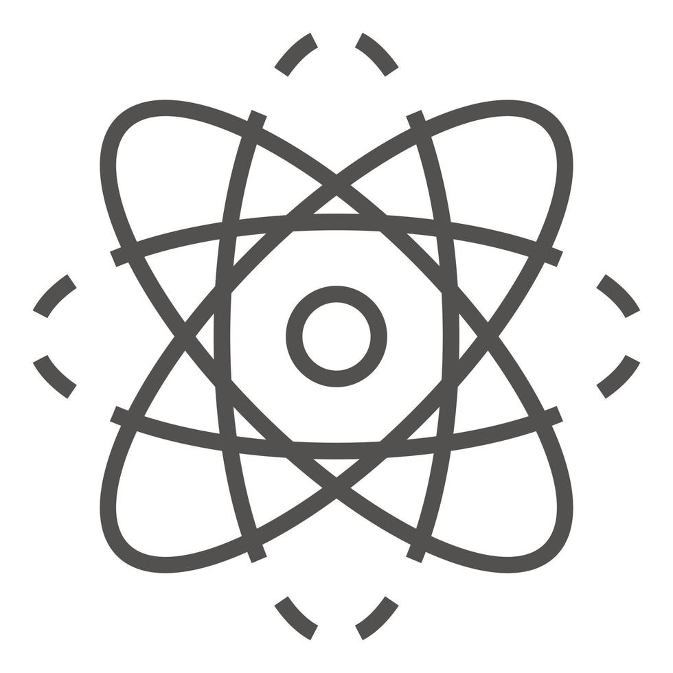 Atom icon, outline style vector