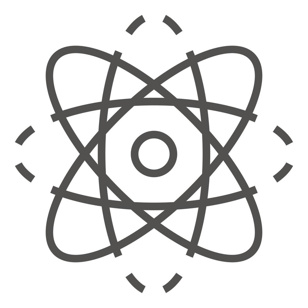 Atom icon, outline style vector