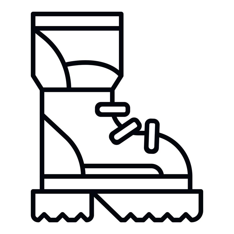 icono de bota de senderismo, estilo de contorno vector