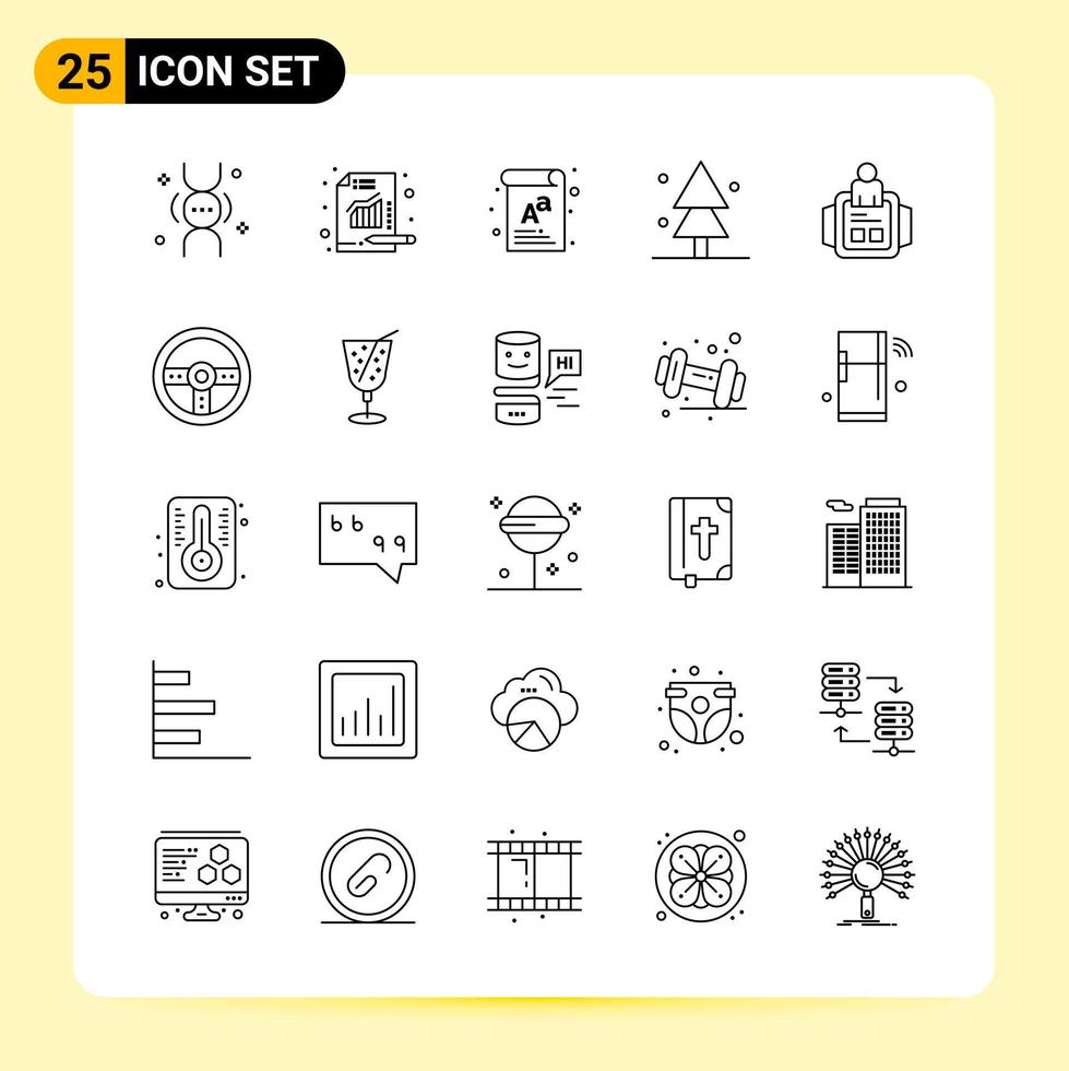 25 Creative Icons for Modern website design and responsive mobile apps 25 Outline Symbols Signs on White Background 25 Icon Pack vector