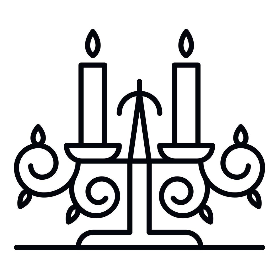 Anvil candle support icon, outline style vector