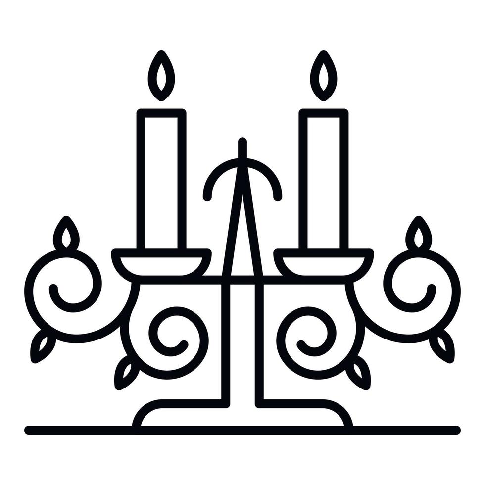 Anvil candle support icon, outline style vector