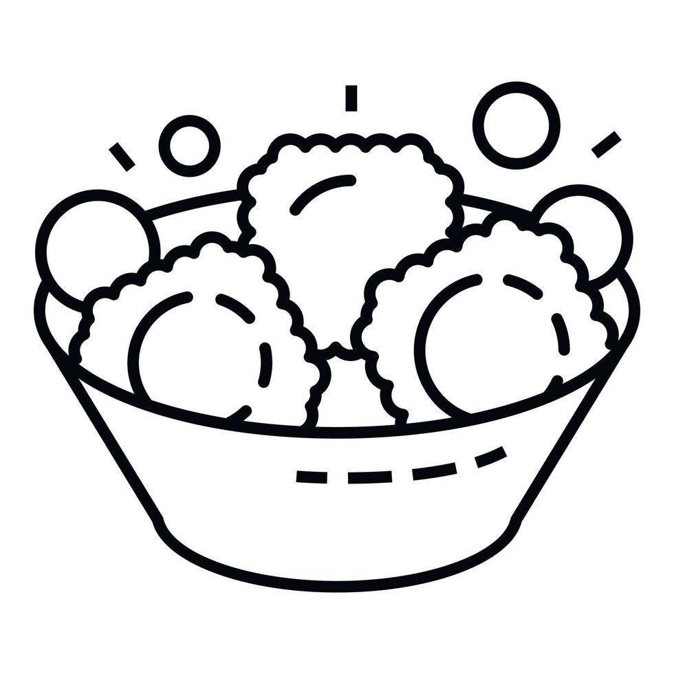 Spinach salad icon, outline style vector