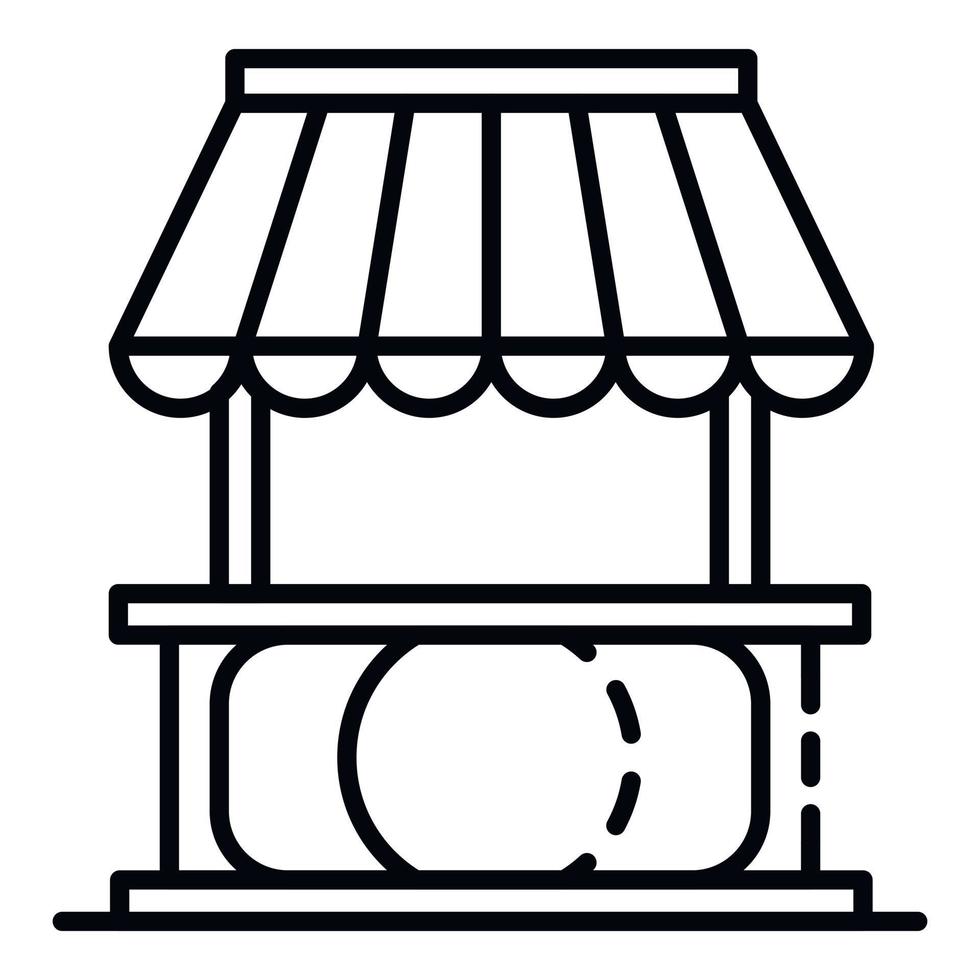 Street kiosk icon, outline style vector