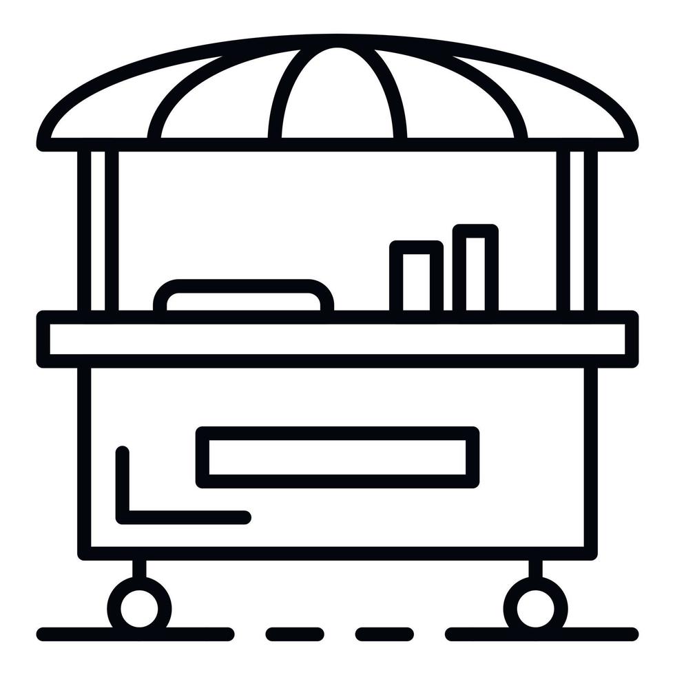 Street food cart icon, outline style vector