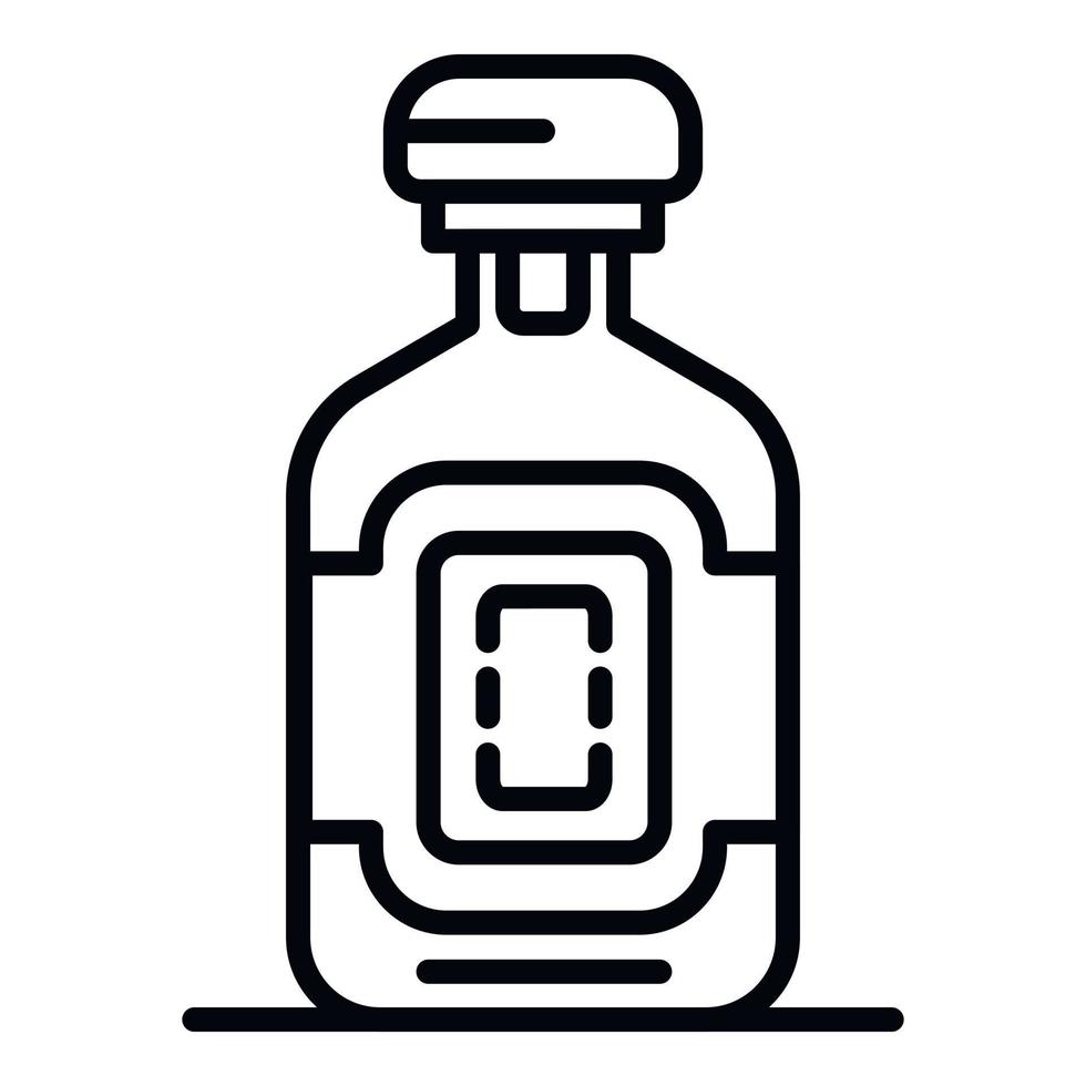 icono de botella de whisky, estilo de esquema vector