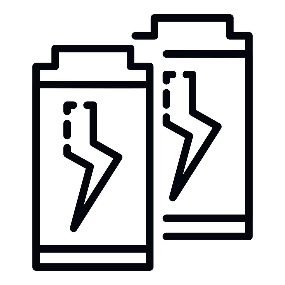 Economy battery icon, outline style vector