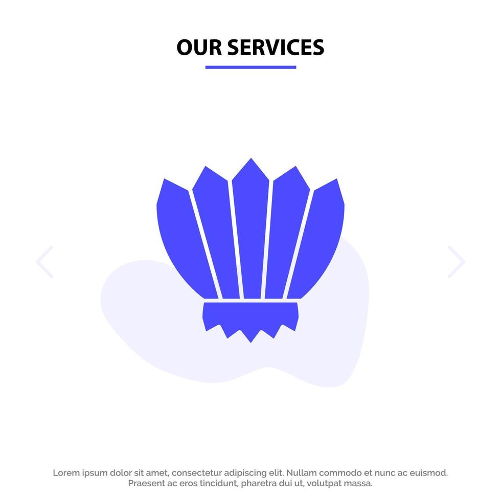 Our Services Diving Fins Flippers Ocean Outdoor Solid Glyph Icon Web card Template vector