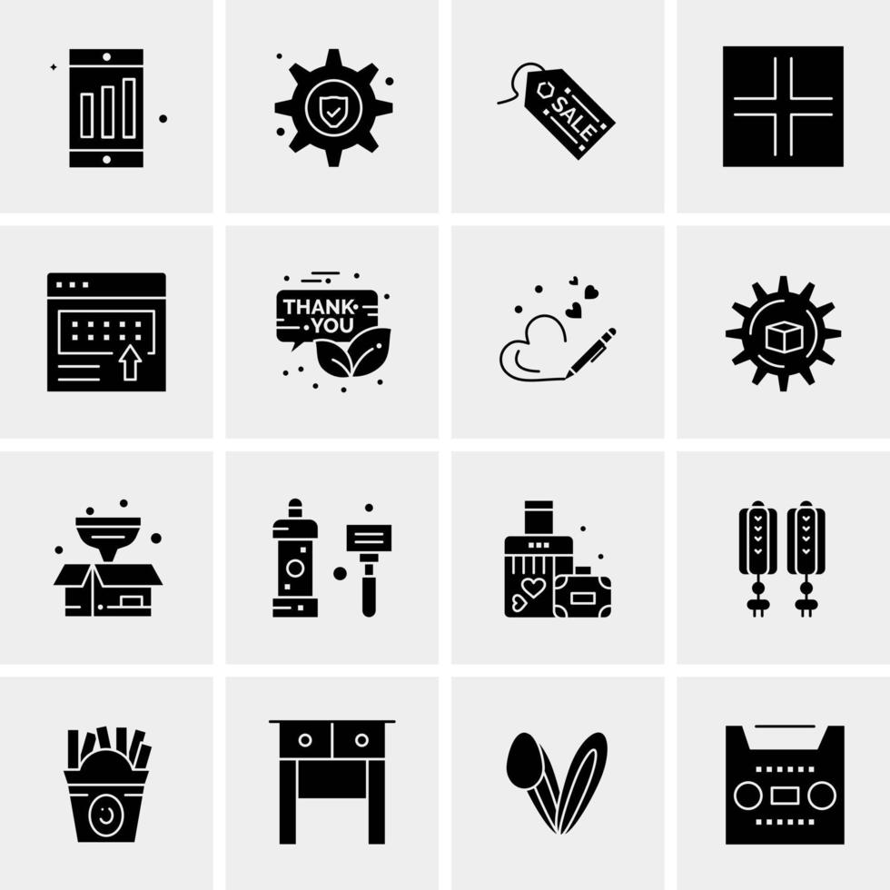 16 Universal Business Icons Vector Creative Icon Illustration to use in web and Mobile Related project