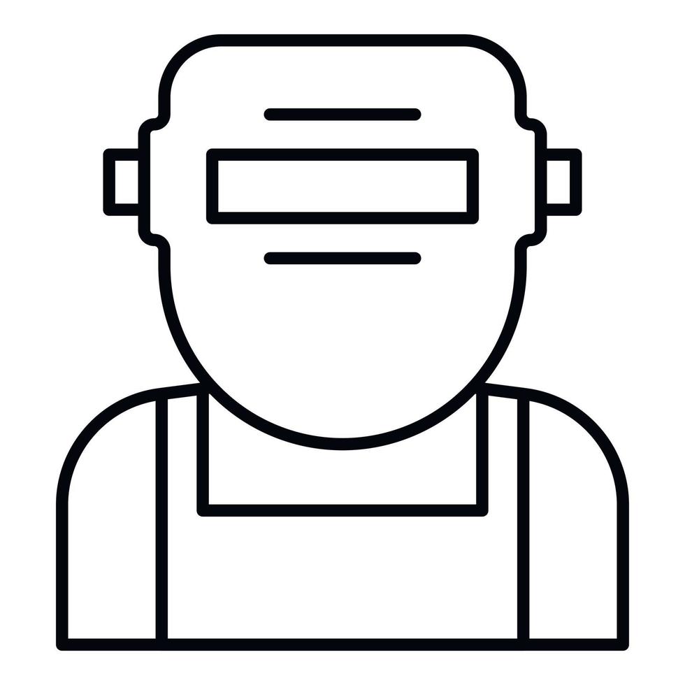 Welder mask face icon, outline style vector