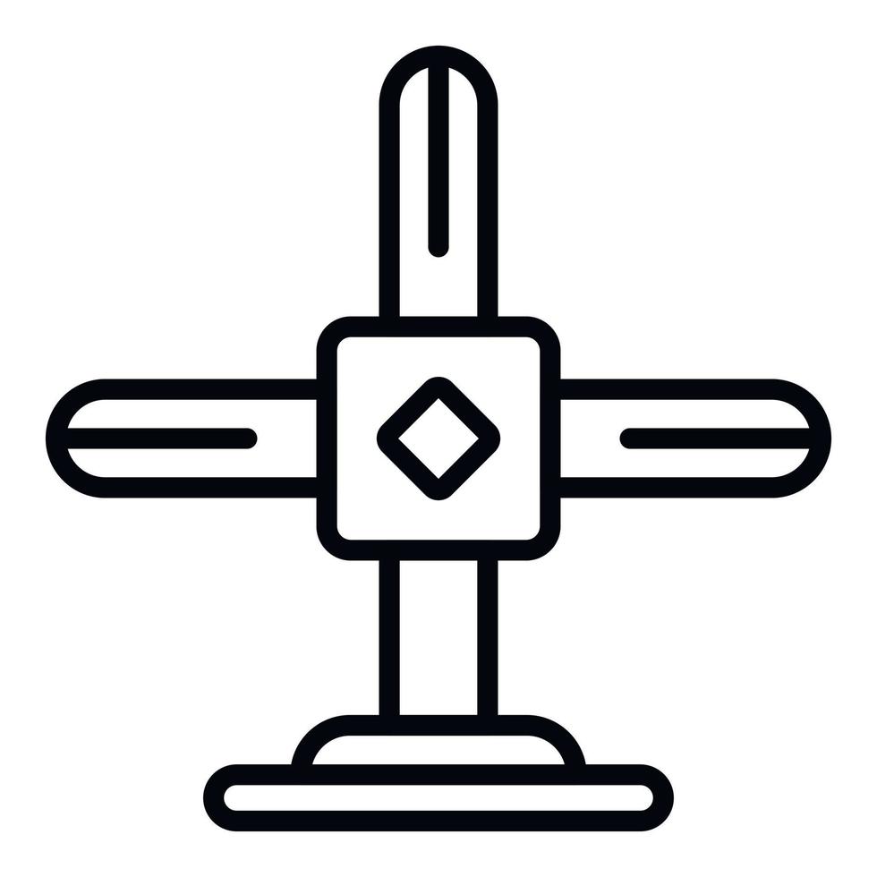 icono de cruz de andamios, estilo de esquema vector