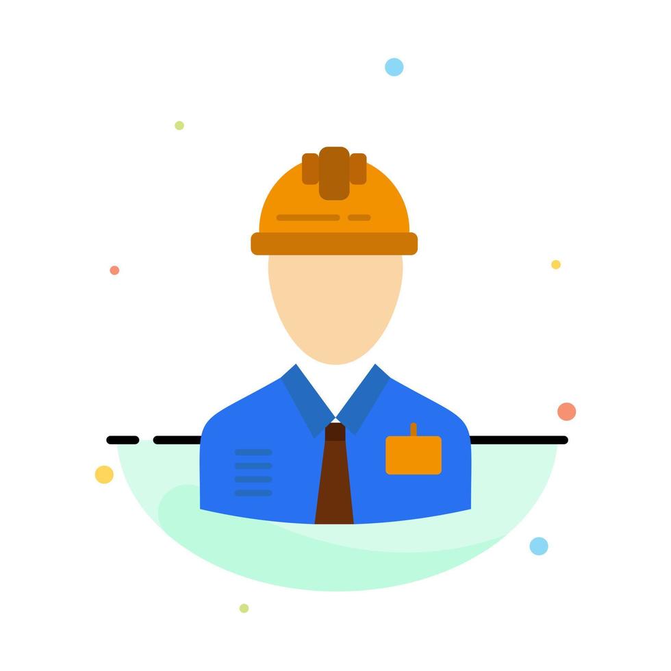 Worker Industry Construction Constructor Labour Labor Abstract Flat Color Icon Template vector